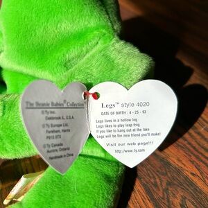 Legs The Frog 1993 Original Ty Beanie Baby PVC Pellets Style 4020